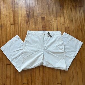 NWT J. Crew full-length wide-leg chino trouser in ivory size 34